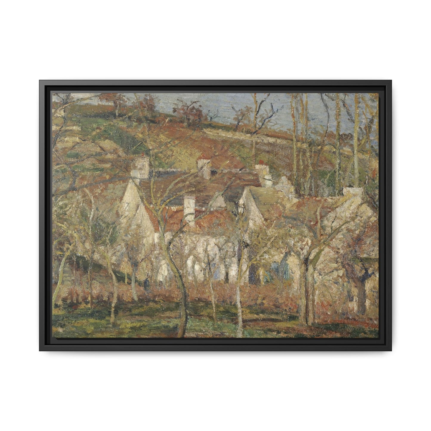 Pissarro, Camille - Red Roofs, Corner of a Village in Winter (1877) - Matte Canvas, Framed