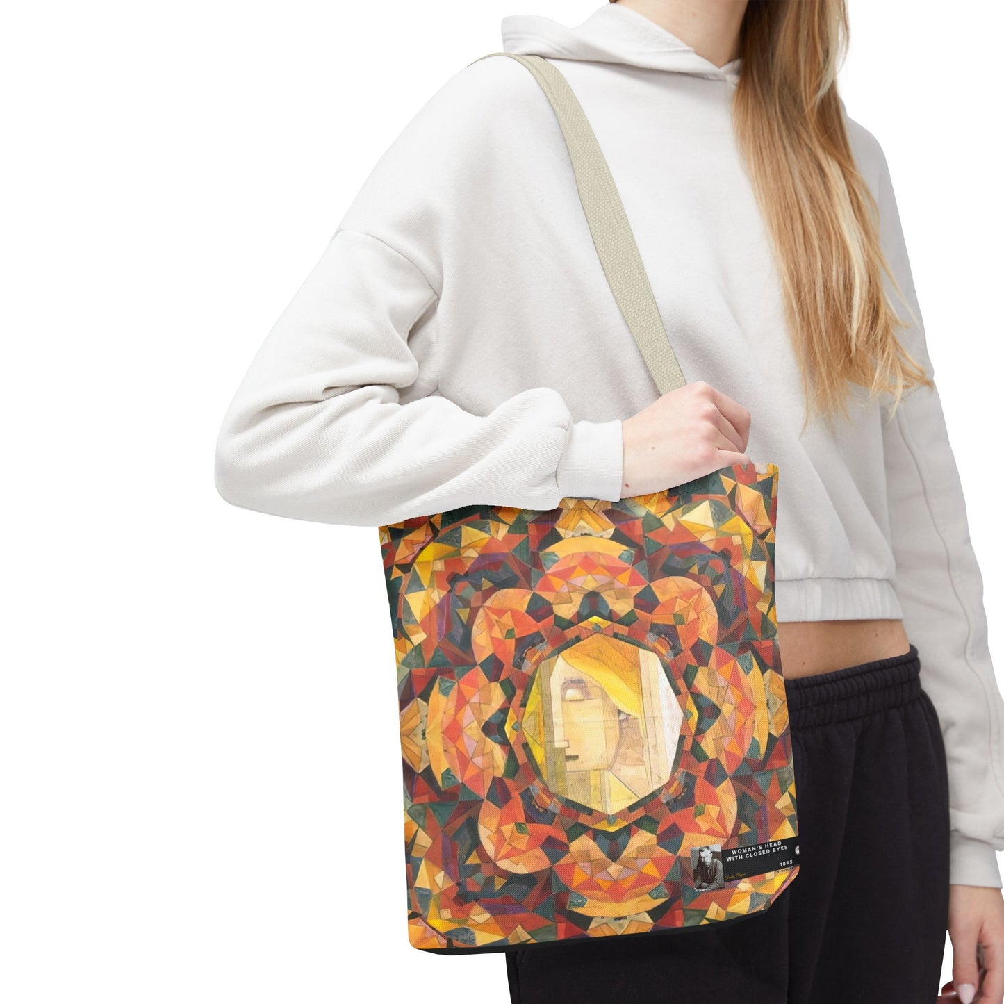 Filiger, Charles - Woman’s Head with Closed Eyes (1893) - Tote Bag