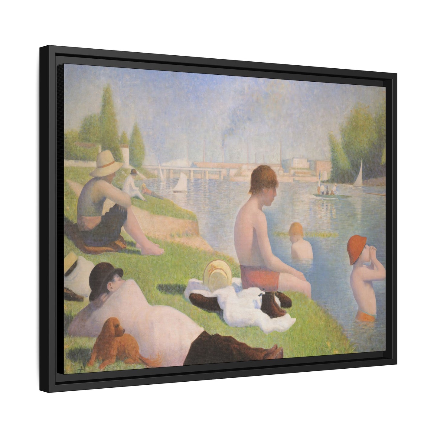 Seurat, Georges - Bathers at Asnières (1884) - Matte Canvas, Framed