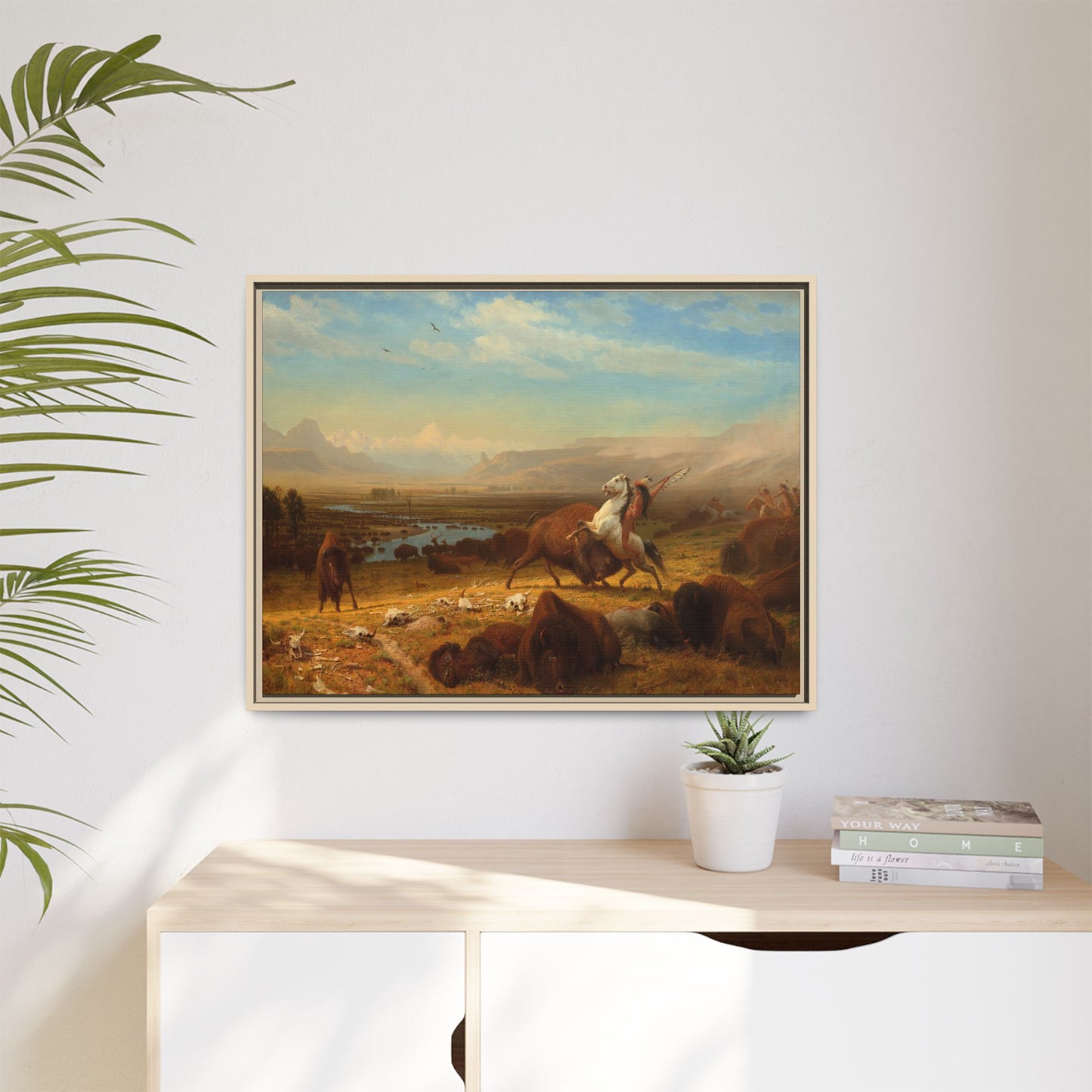 Bierstadt, Albert - The Last of the Buffalo  (1888) - Matte Canvas, Framed