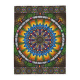 Emerald Arrows Mandala - Arctic Fleece Blanket