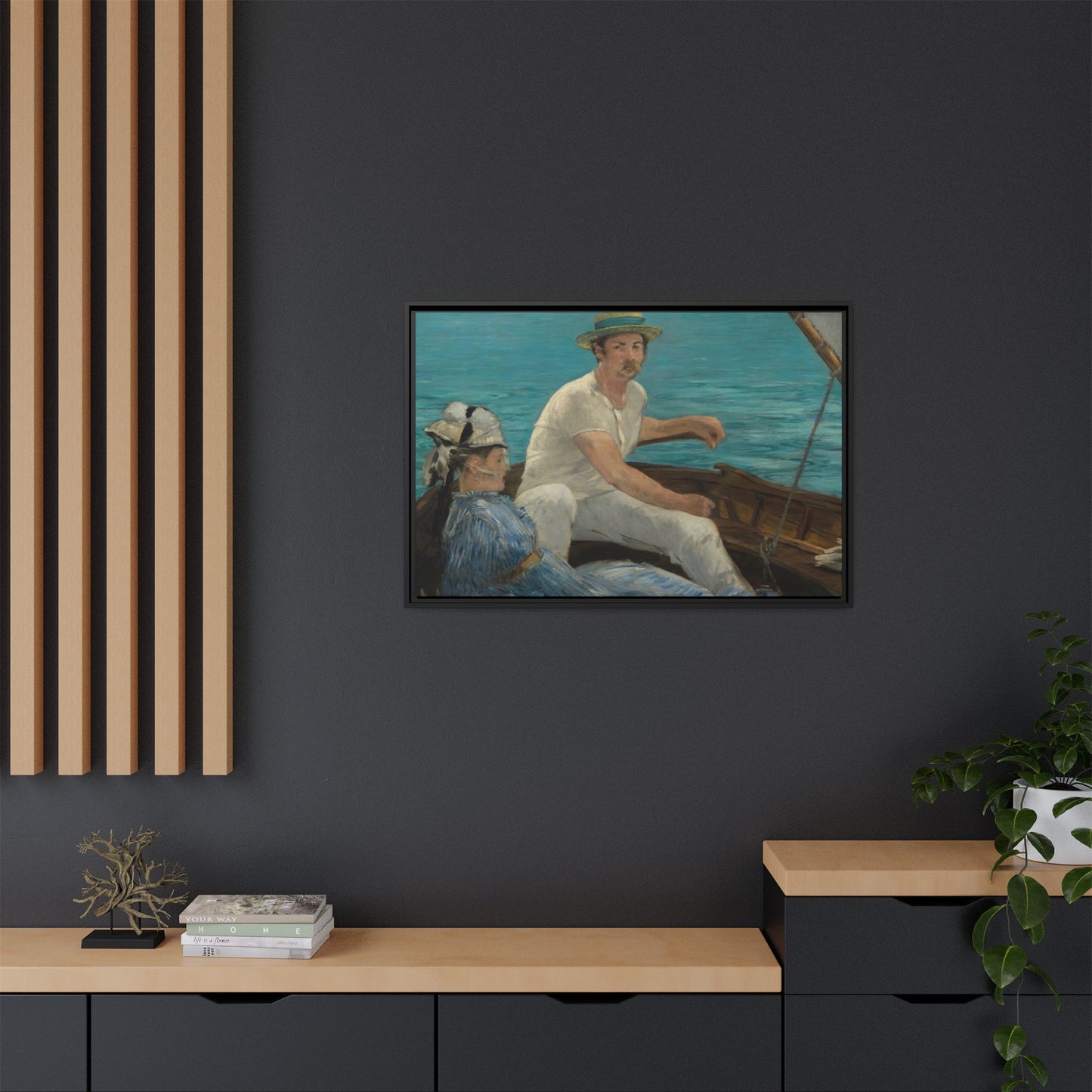 Manet, Édouard - Boating (1874) - Matte Canvas, Framed