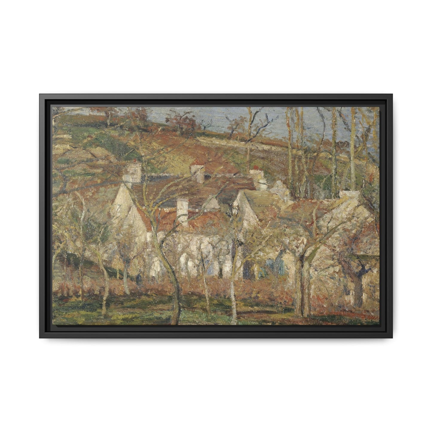 Pissarro, Camille - Red Roofs, Corner of a Village in Winter (1877) - Matte Canvas, Framed