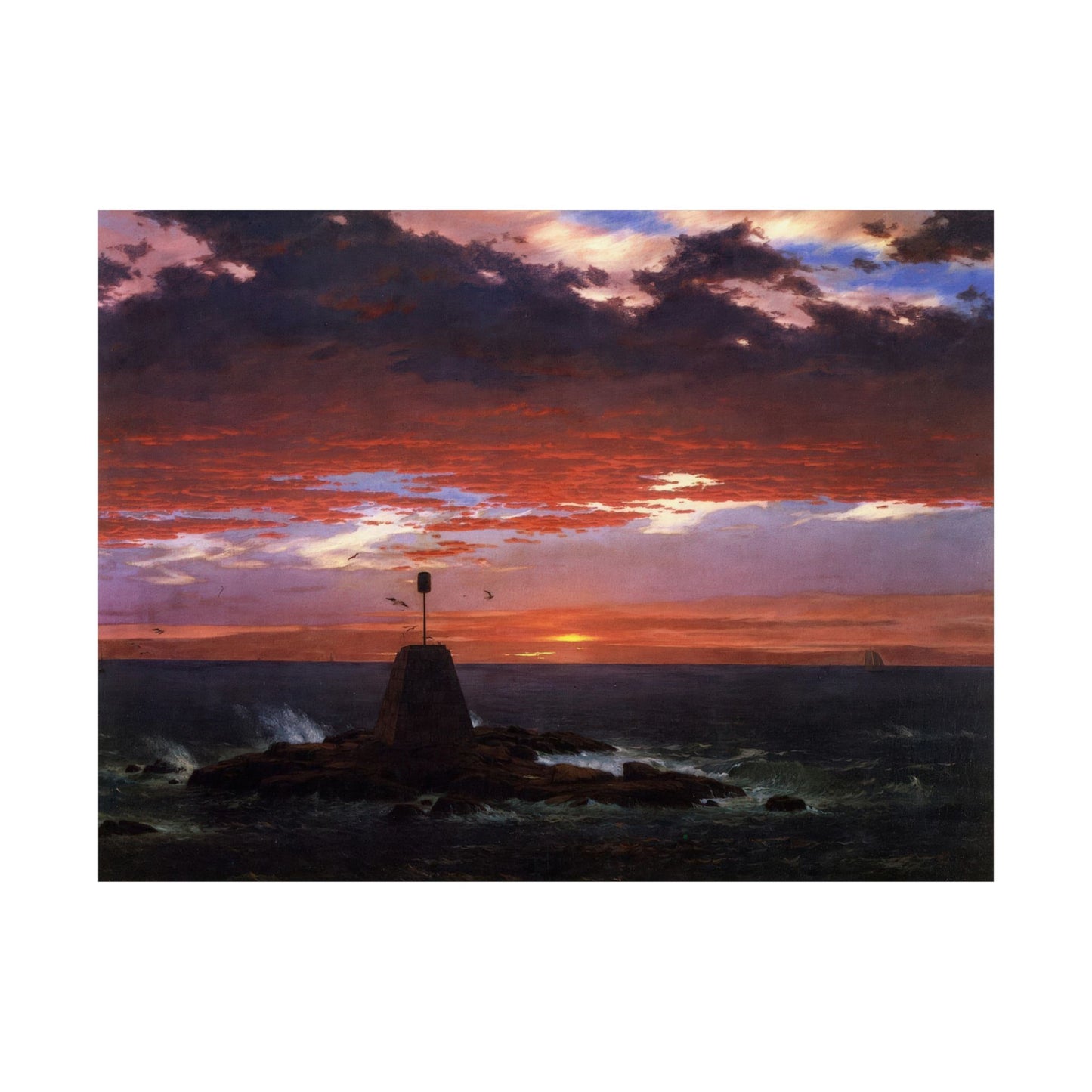 Church, Frederic Edwin - Beacon, off Mount Desert Island  (1850) - Satin Posters