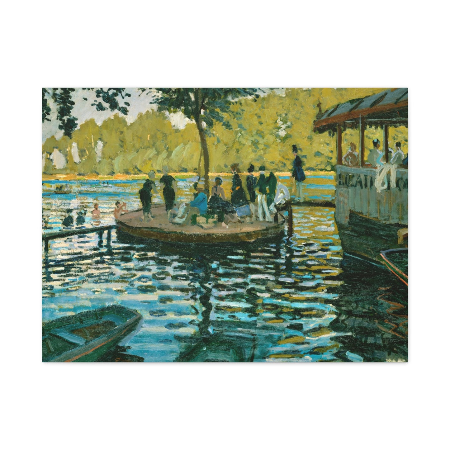 Monet, Claude - La Grenouillere (1869) - Canvas Block, unframed