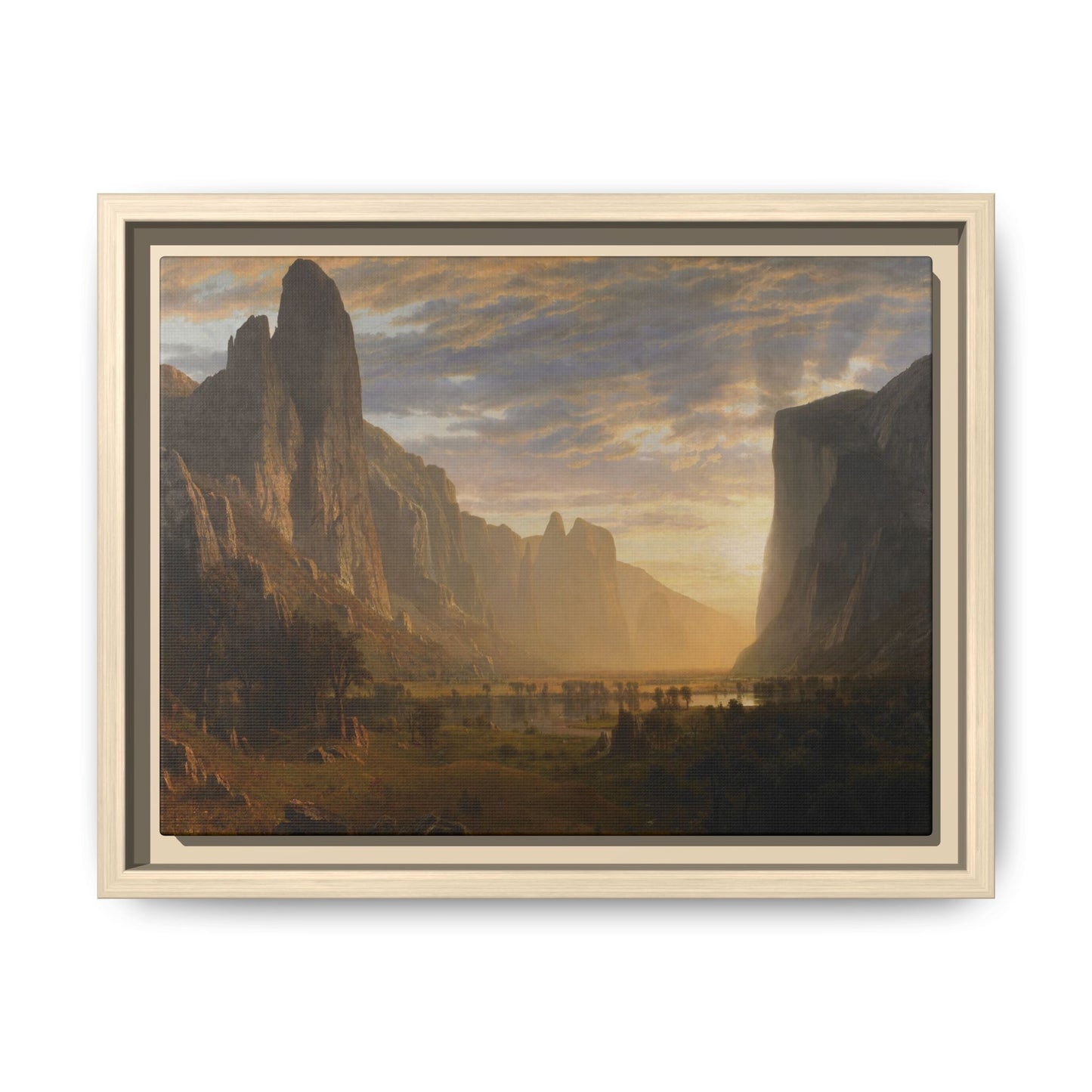 Bierstadt, Albert - Looking Down Yosemite Valley (1865) - Matte Canvas, Framed