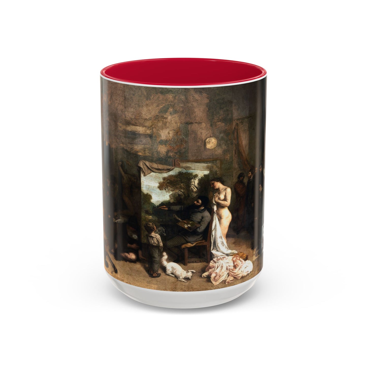 Courbet, Gustave - The Painter’s Studio (1855) - Colorful Accent Mugs