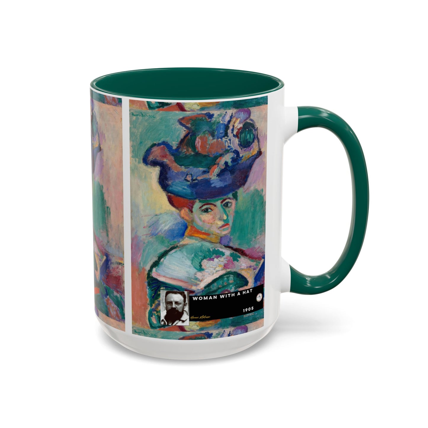Matisse, Henri - Woman with a Hat (1905) - Colorful Accent Mugs