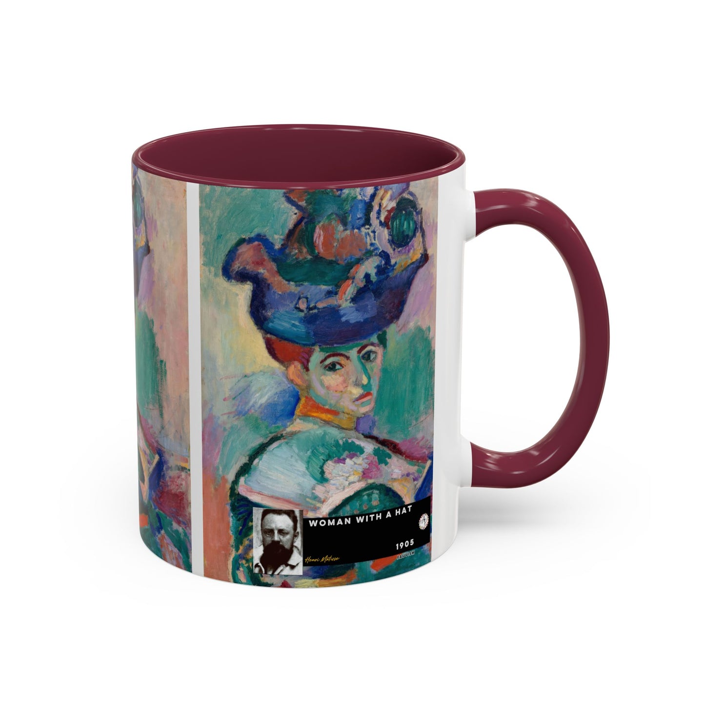 Matisse, Henri - Woman with a Hat (1905) - Colorful Accent Mugs