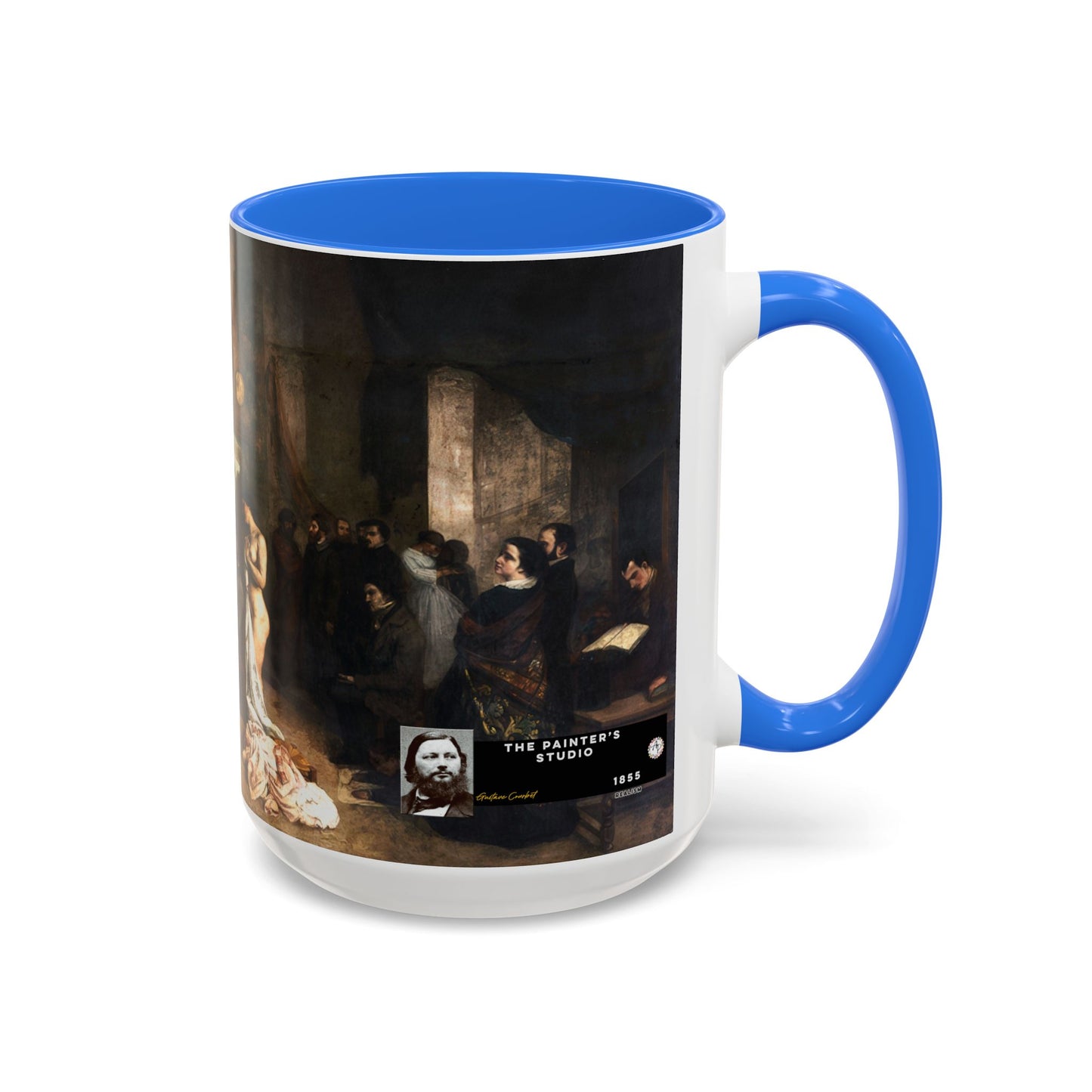 Courbet, Gustave - The Painter’s Studio (1855) - Colorful Accent Mugs