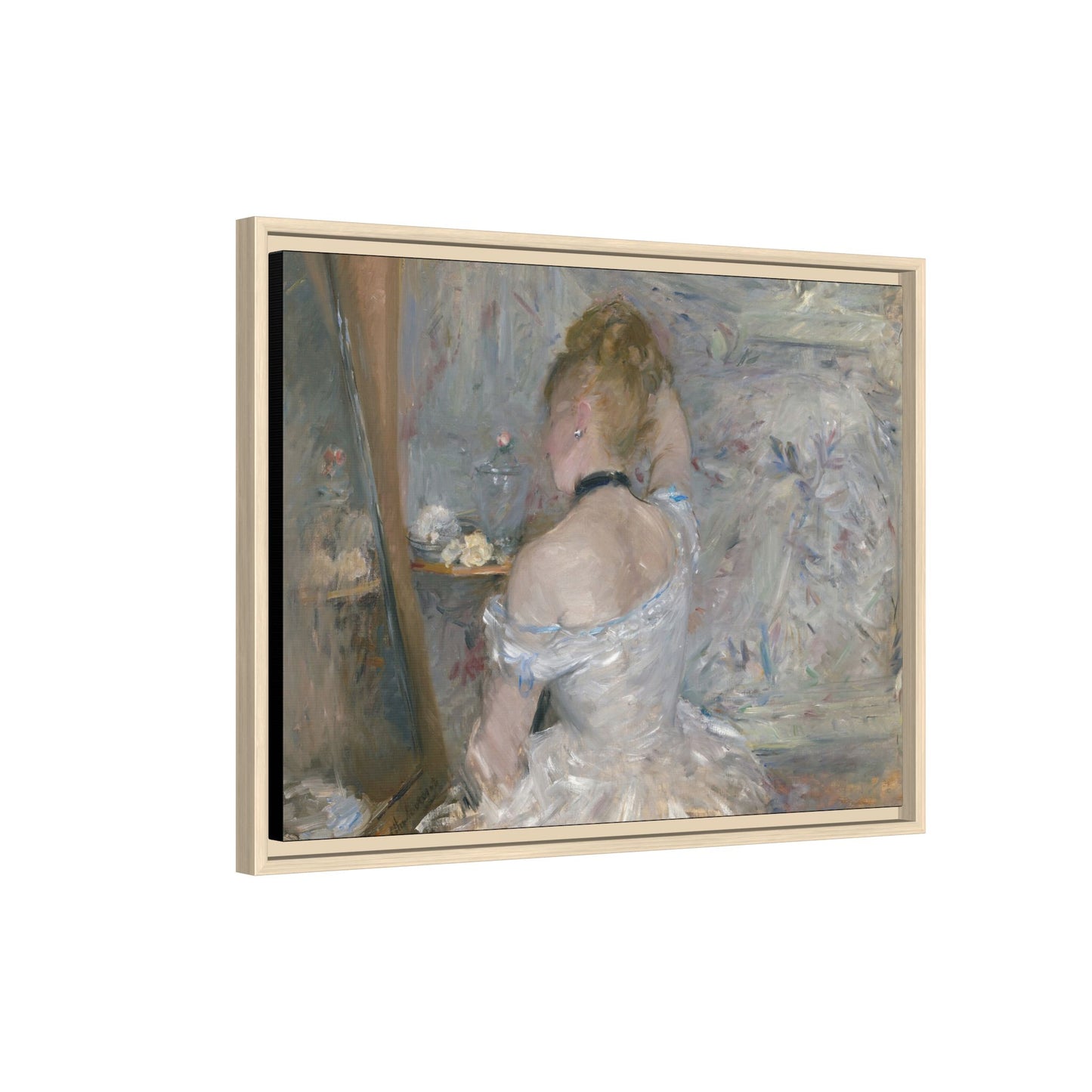 Morisot, Berthe - Woman at Her Toilette (1880) - Matte Canvas, Framed