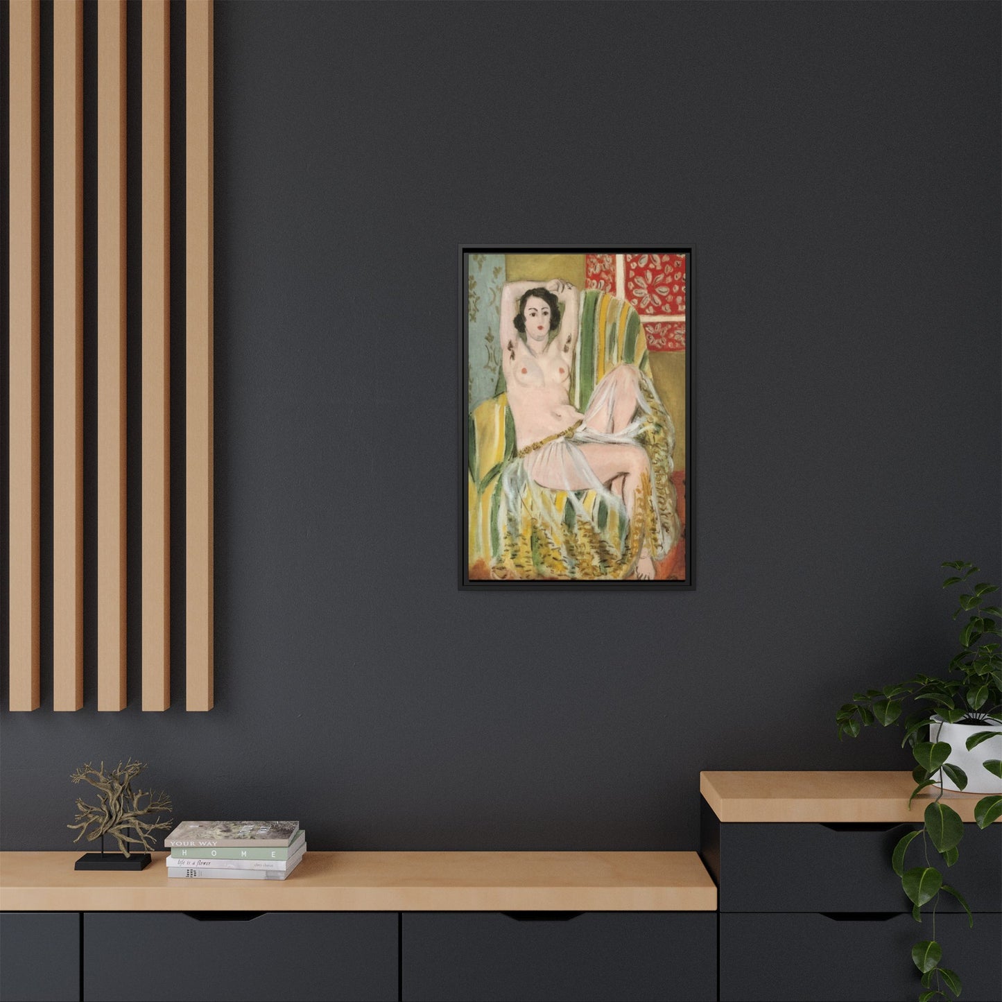 Matisse, Henri - Odalisque with Raised Arms (1923) - Matte Canvas, Framed