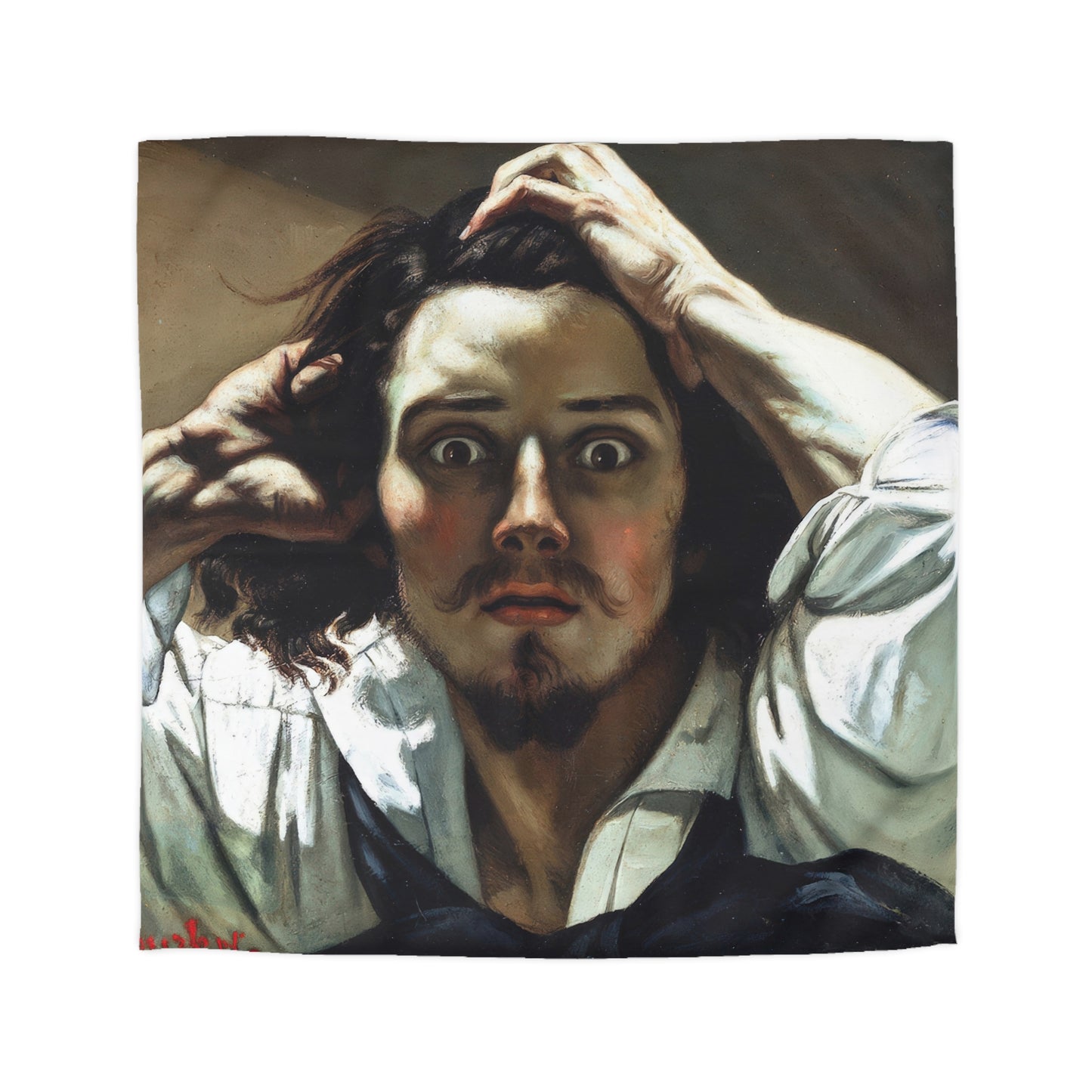 Courbet, Gustave - The Desperate Man (1843) - Microfiber Duvet Cover