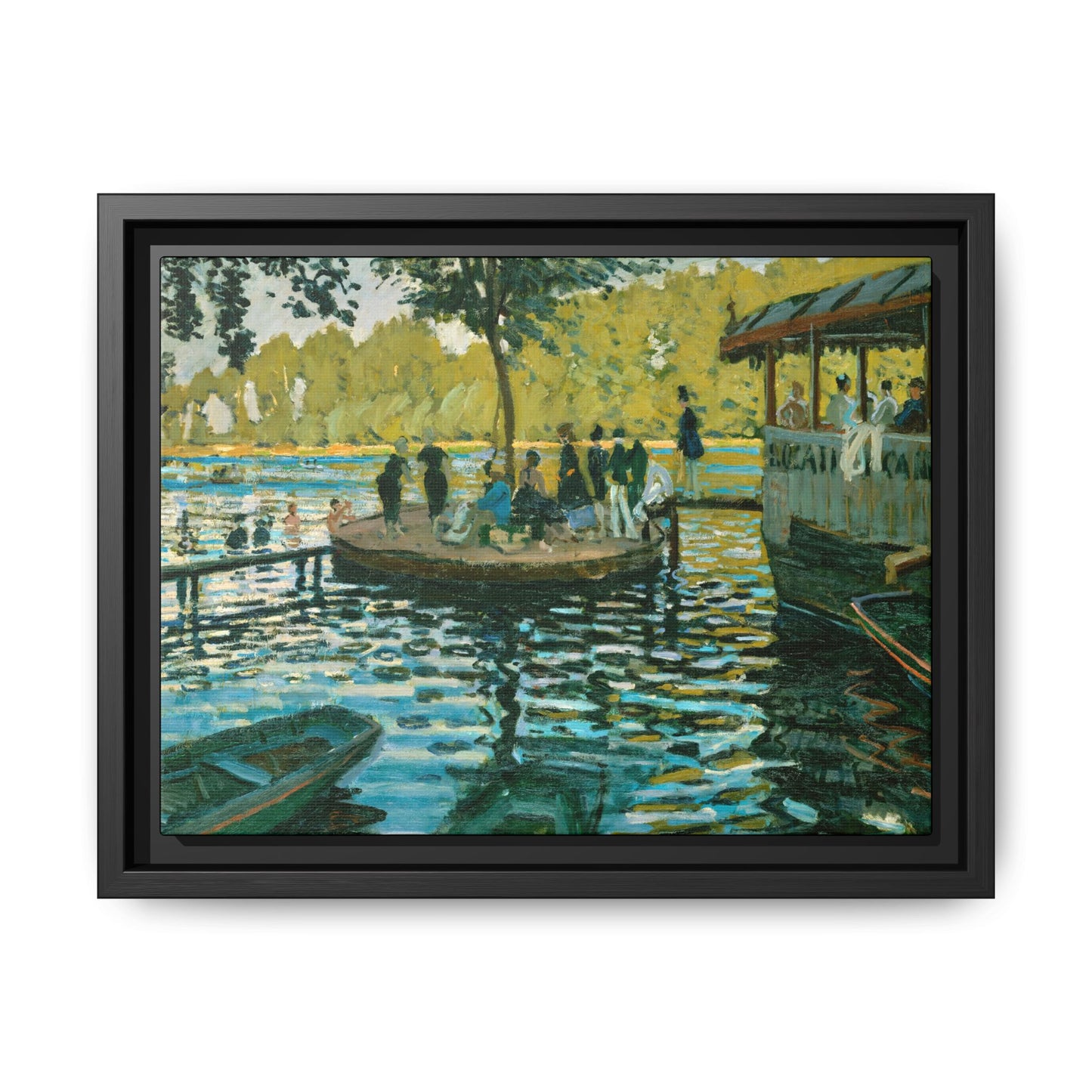 Monet, Claude - La Grenouillere (1869) - Matte Canvas, Framed