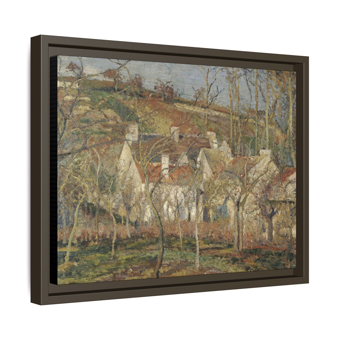 Pissarro, Camille - Red Roofs, Corner of a Village in Winter (1877) - Matte Canvas, Framed