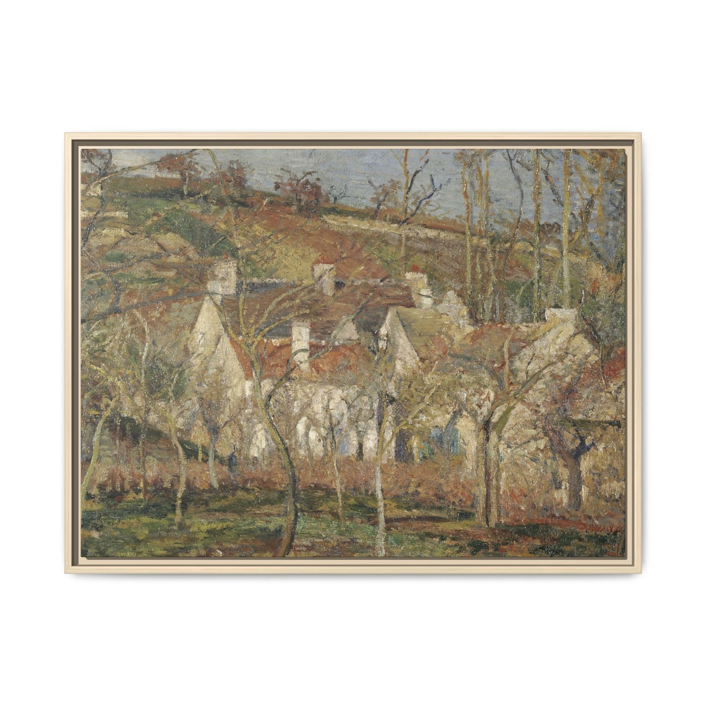 Pissarro, Camille - Red Roofs, Corner of a Village in Winter (1877) - Matte Canvas, Framed