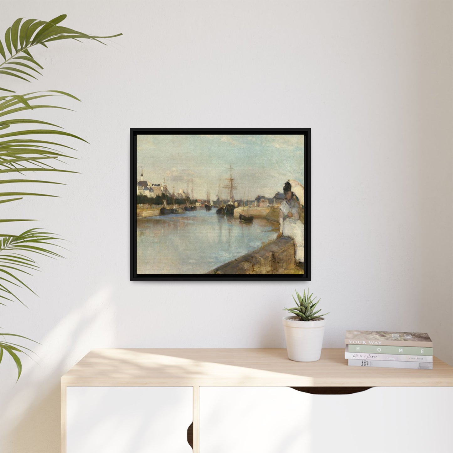 Morisot, Berthe - The Harbor at Lorient (1869) - Matte Canvas, Framed