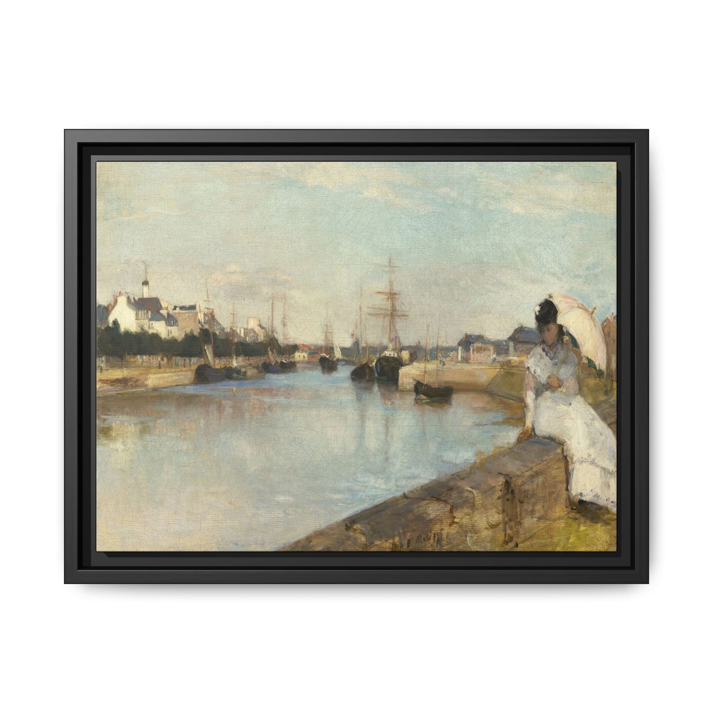 Morisot, Berthe - The Harbor at Lorient (1869) - Matte Canvas, Framed