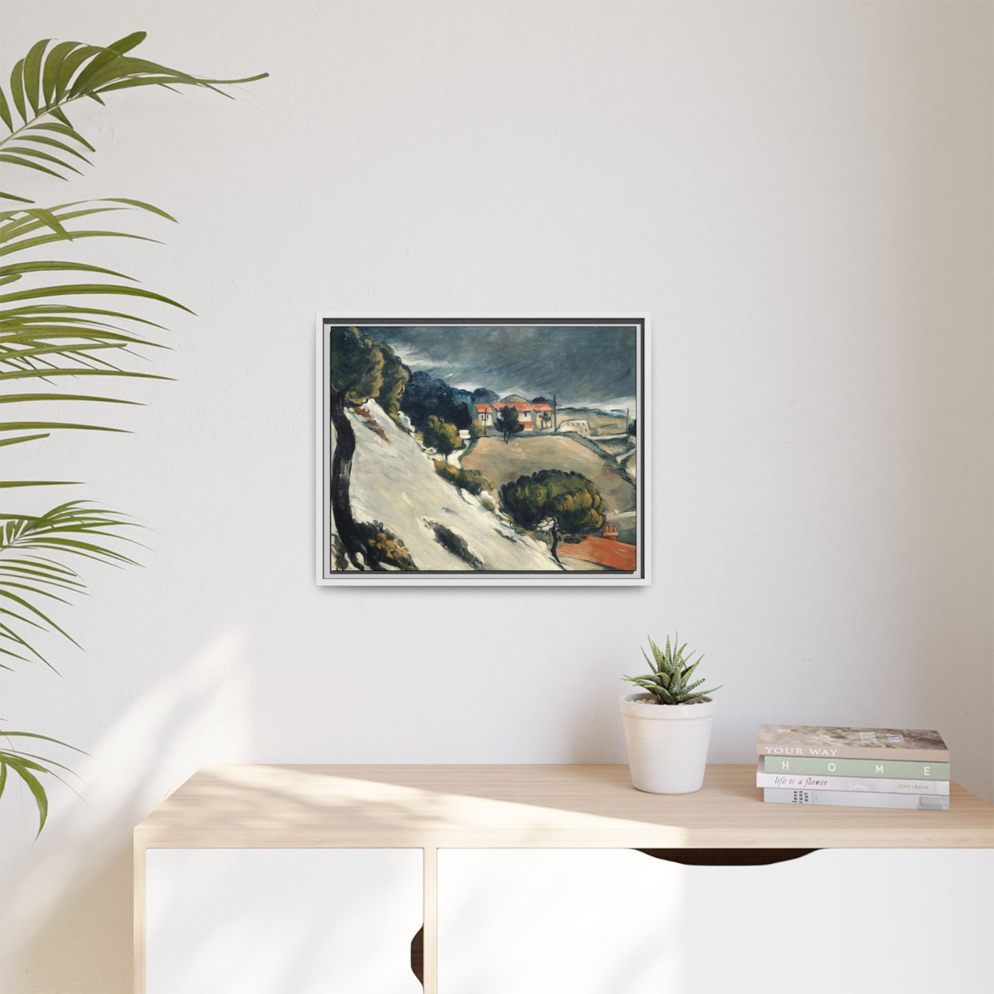 Cézanne, Paul - L’Estaque, Melting Snow (1870) - Matte Canvas, Framed