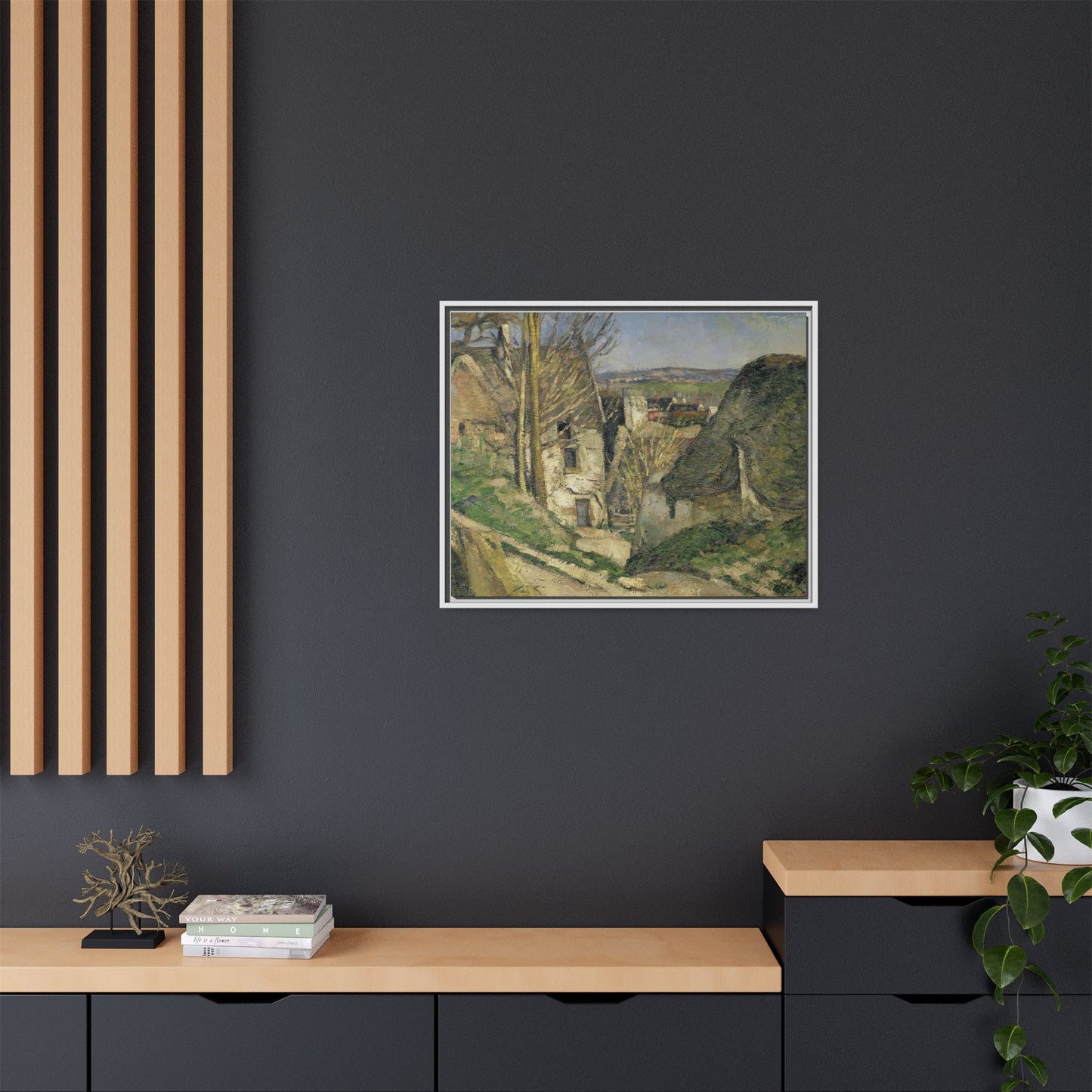 Cézanne, Paul - The House of the Hanged Man, Auvers-sur-Oise (1874) - Matte Canvas, Framed