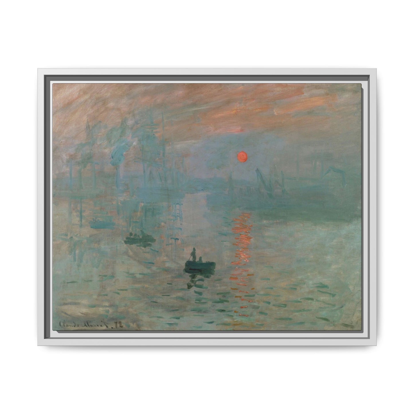 Monet, Claude - Impression, Sunrise (1872) - Matte Canvas, Framed