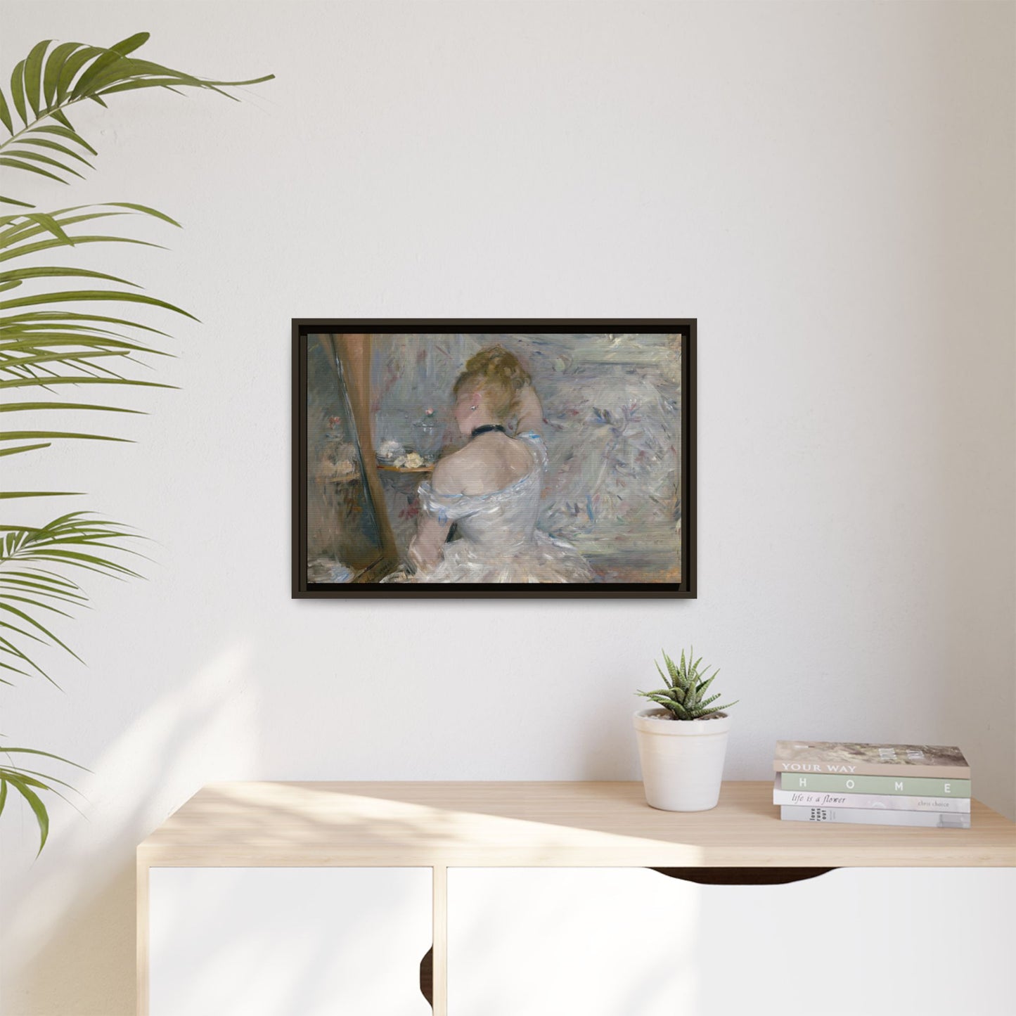Morisot, Berthe - Woman at Her Toilette (1880) - Matte Canvas, Framed