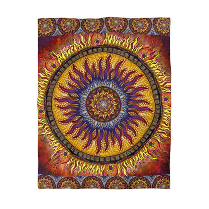 Solar Disc Mandala - Microfiber Duvet Cover