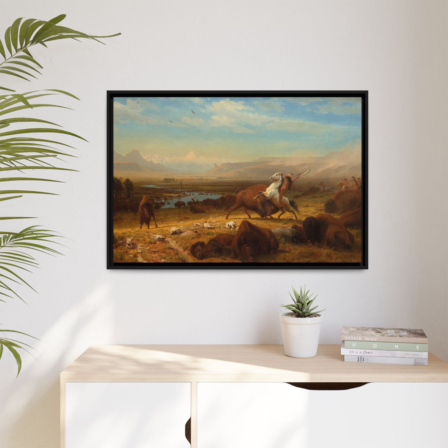 Bierstadt, Albert - The Last of the Buffalo  (1888) - Matte Canvas, Framed