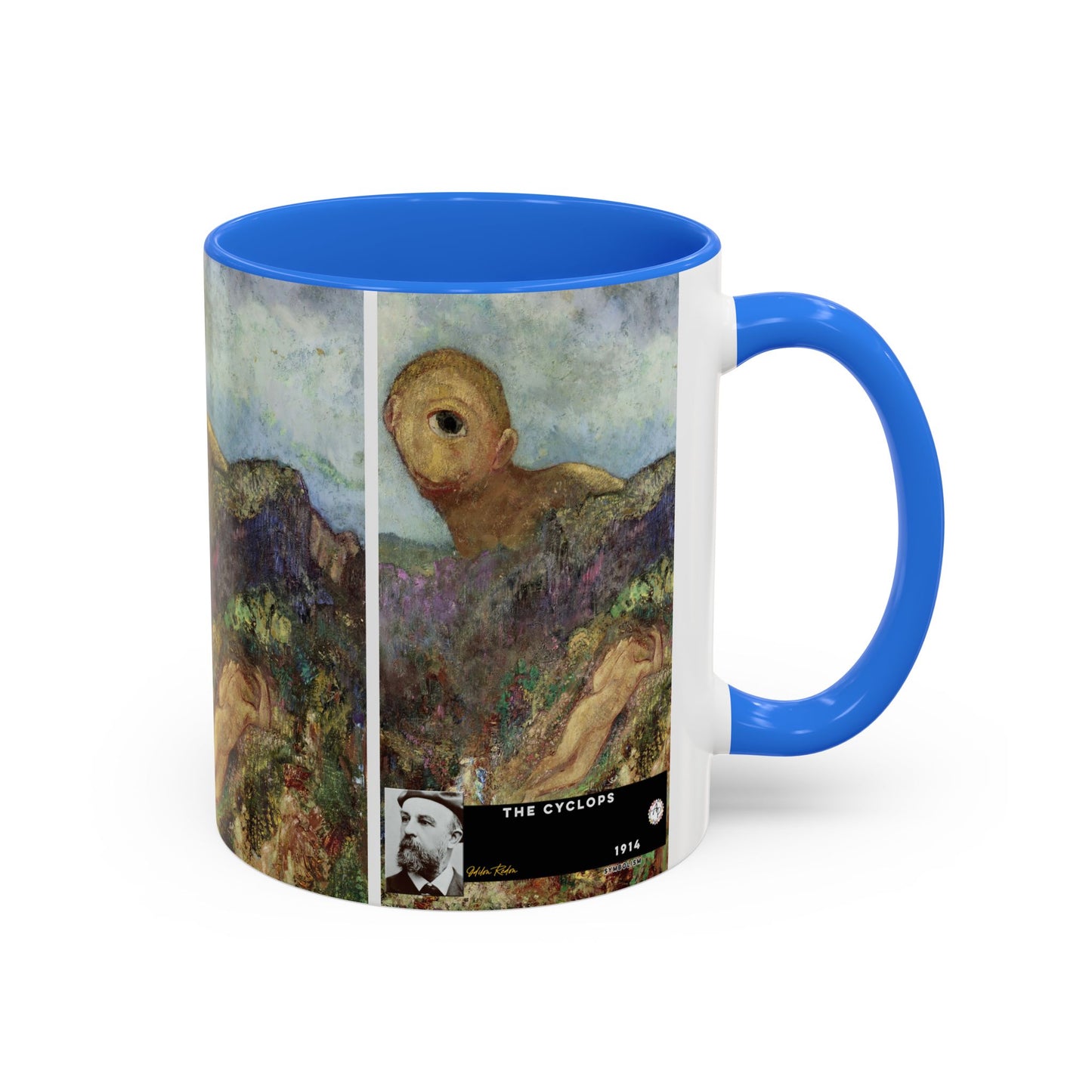 Redon, Odilon - The Cyclops (1914) - Colorful Accent Mugs