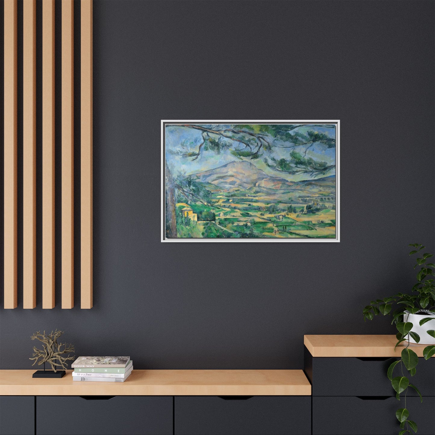 Cézanne, Paul - Mont Sainte-Victoire with Large Pine (1887) - Matte Canvas, Framed