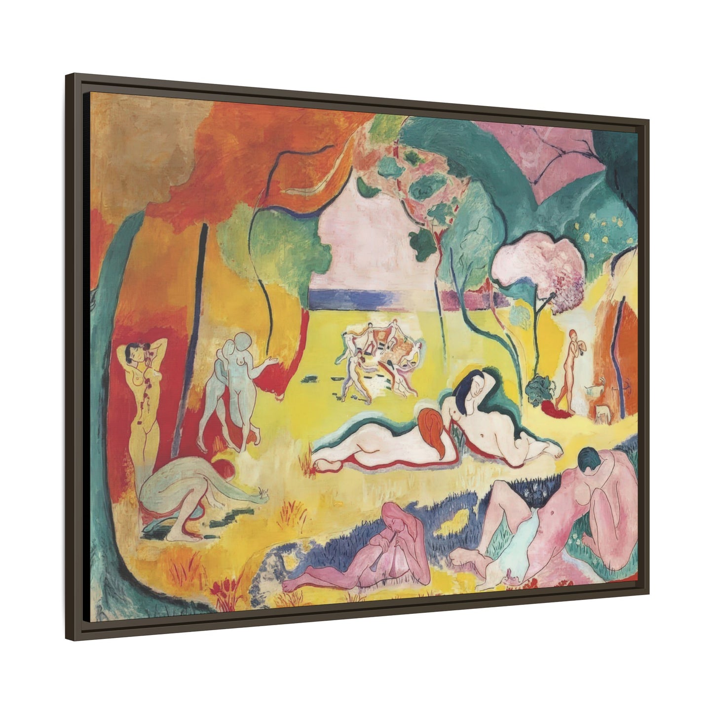Matisse, Henri - The Joy of Life (1905) - Matte Canvas, Framed