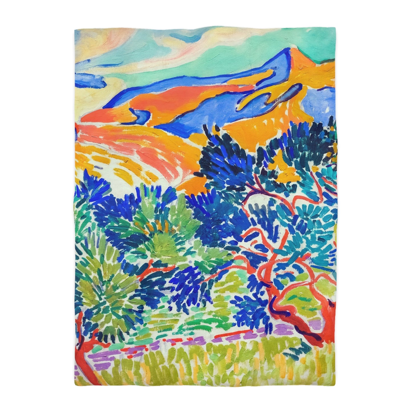 Derain, André - Mountains at Collioure (1905) - Microfiber Duvet Cover
