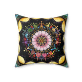 Obsidian Grandmothers Mandala - Suede Square Pillow