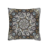 Memento Mori Mandala - Suede Square Pillowcase