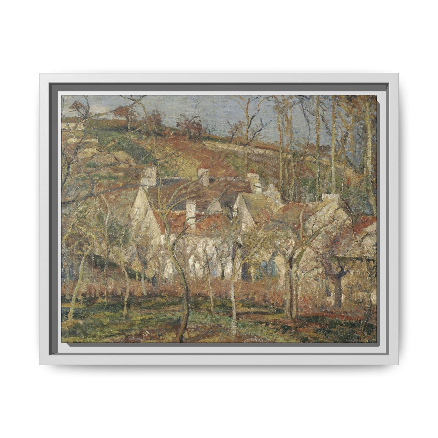 Pissarro, Camille - Red Roofs, Corner of a Village in Winter (1877) - Matte Canvas, Framed