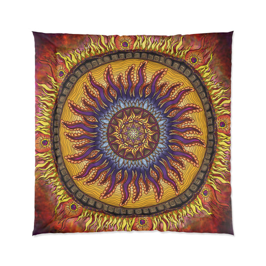 Solar Disc Mandala - Comforter