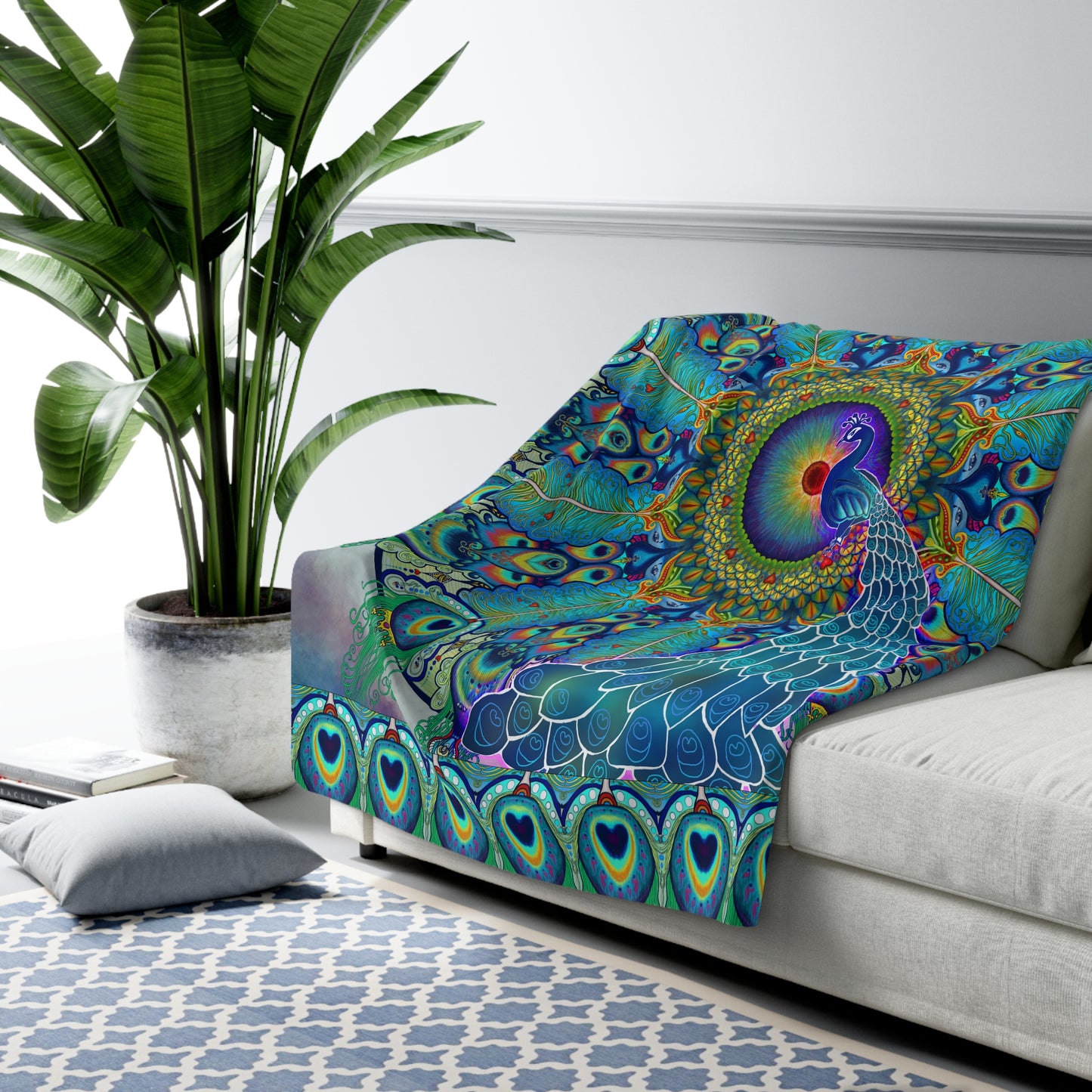 Melek Taus Mandala - Sherpa Fleece Blanket
