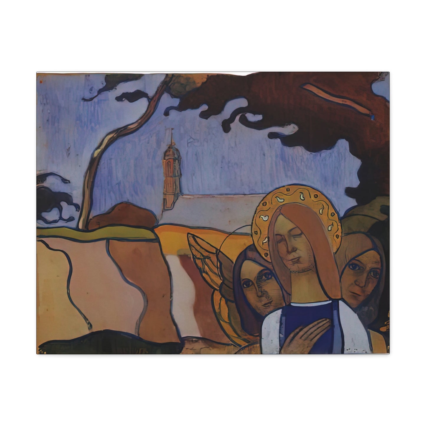 Filiger, Charles - Virgin and Two Angels (1895) - Canvas Block, unframed