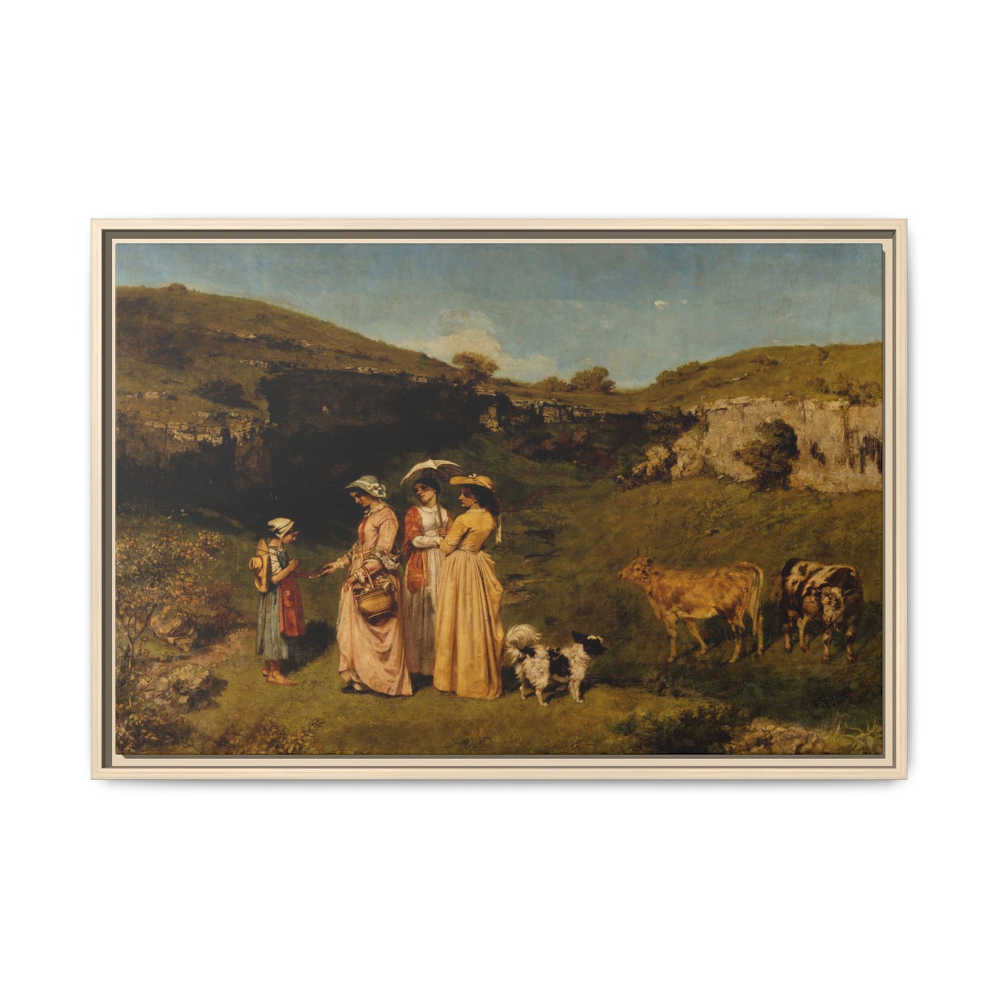 Courbet, Gustave - Young Ladies of the Village (1851) - Matte Canvas, Framed