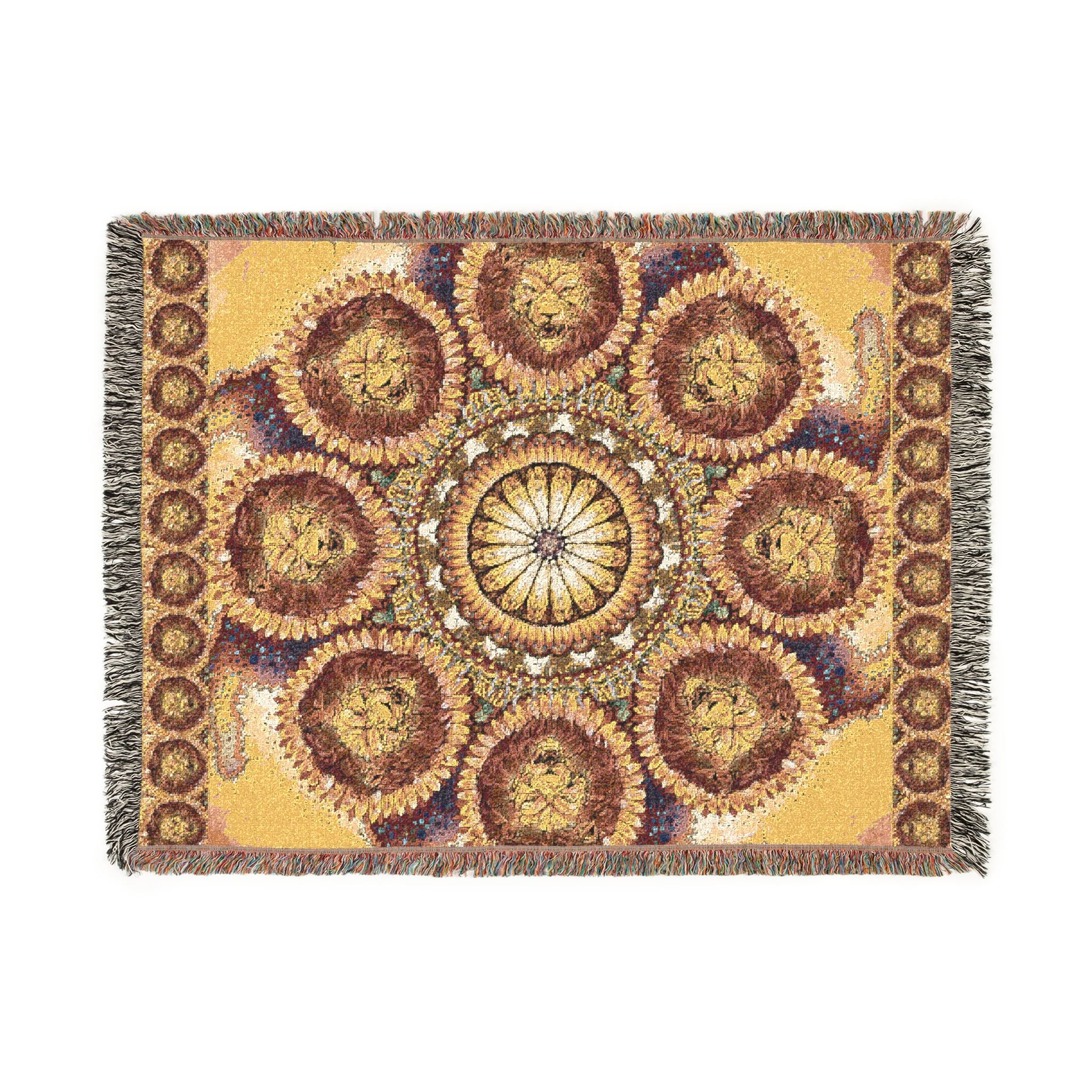 Lion Summer Mandala A - Woven Blanket