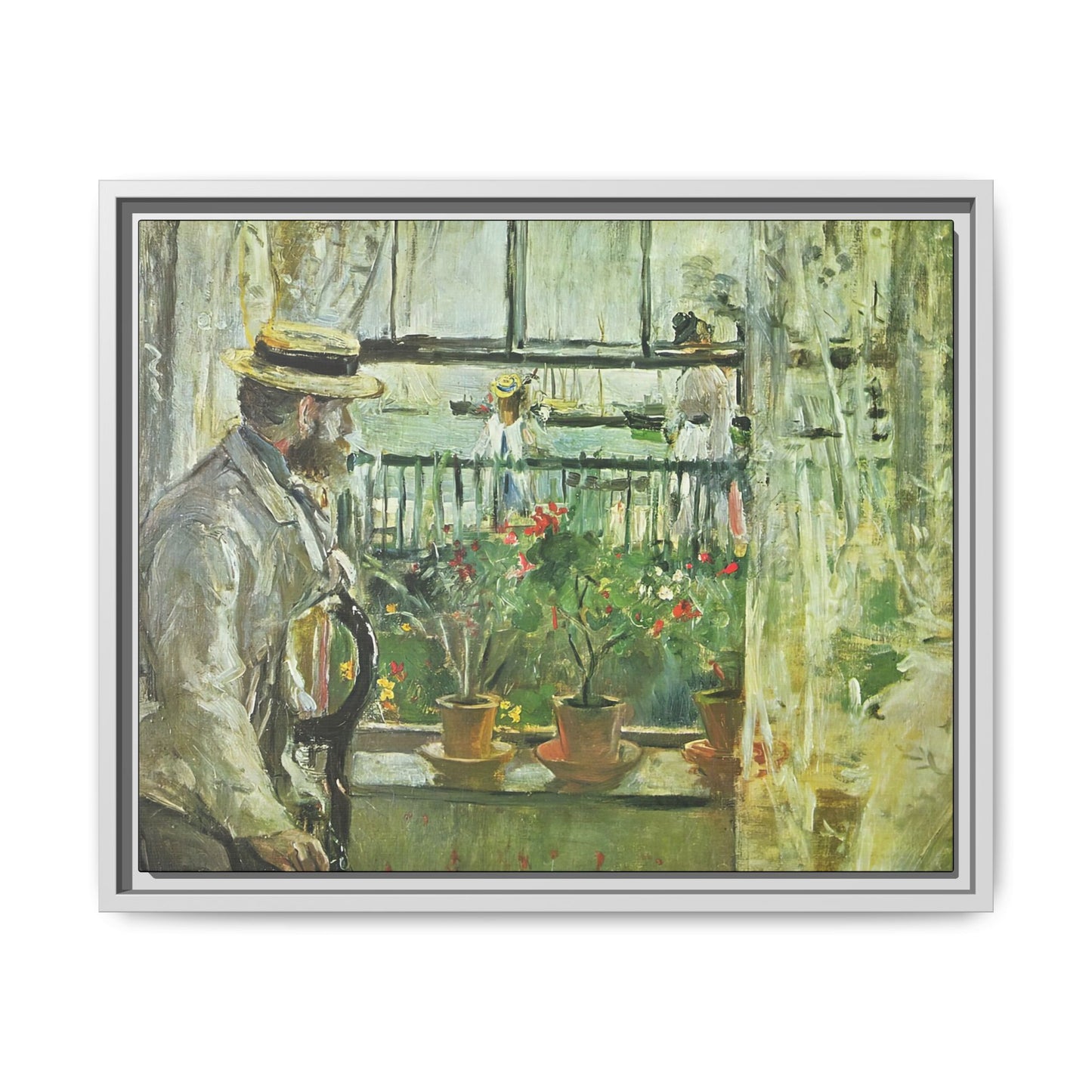 Morisot, Berthe - Eugene Manet on the Isle of Wight (1875) - Matte Canvas, Framed