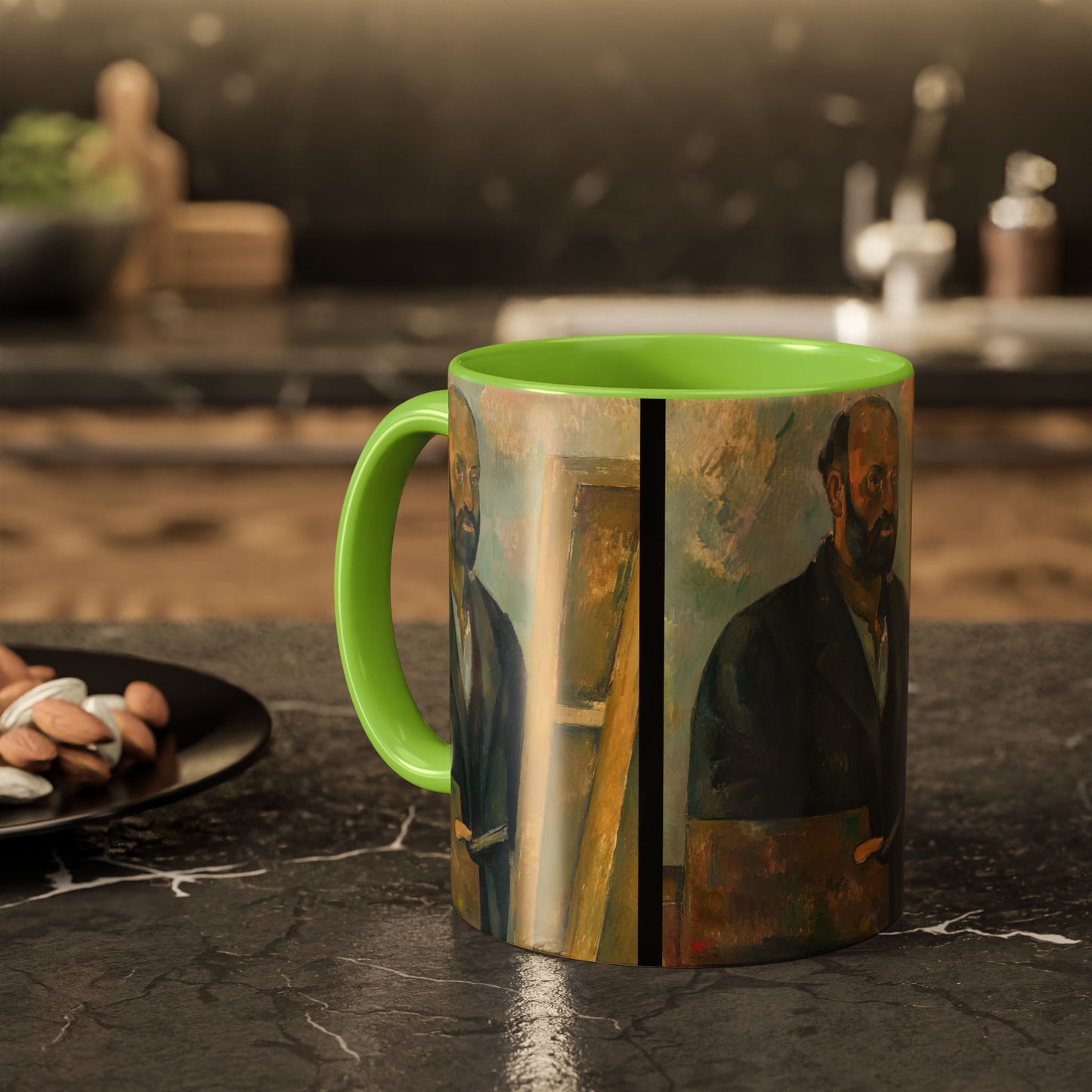 Cézanne, Paul - Portrait of the Artist with a Palette (1890) - Colorful Accent Mugs