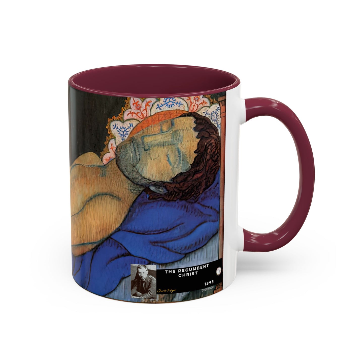 Filiger, Charles - The Recumbent Christ (1895) - Colorful Accent Mugs