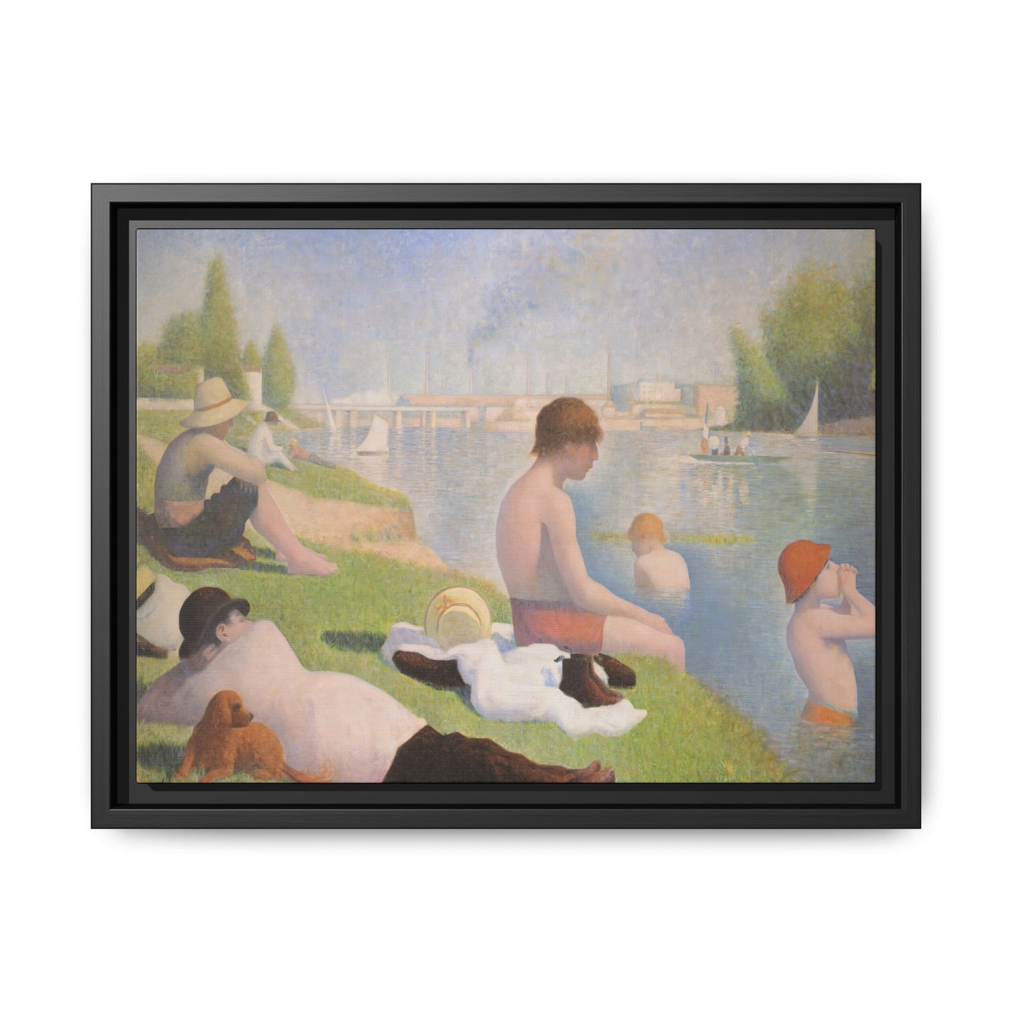 Seurat, Georges - Bathers at Asnières (1884) - Matte Canvas, Framed
