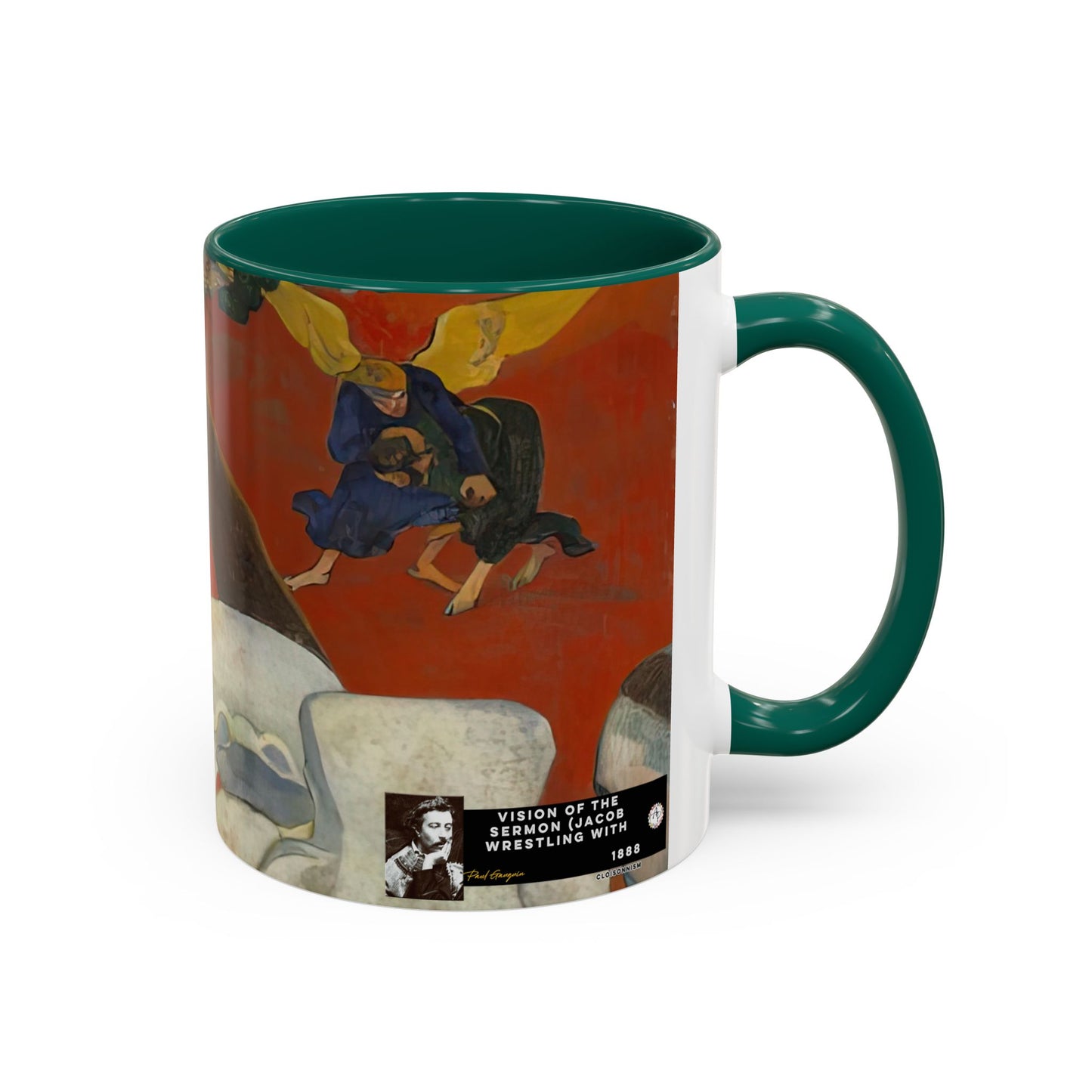 Gauguin, Paul - Vision of the Sermon (Jacob Wrestling with the Angel) (1888) - Colorful Accent Mugs