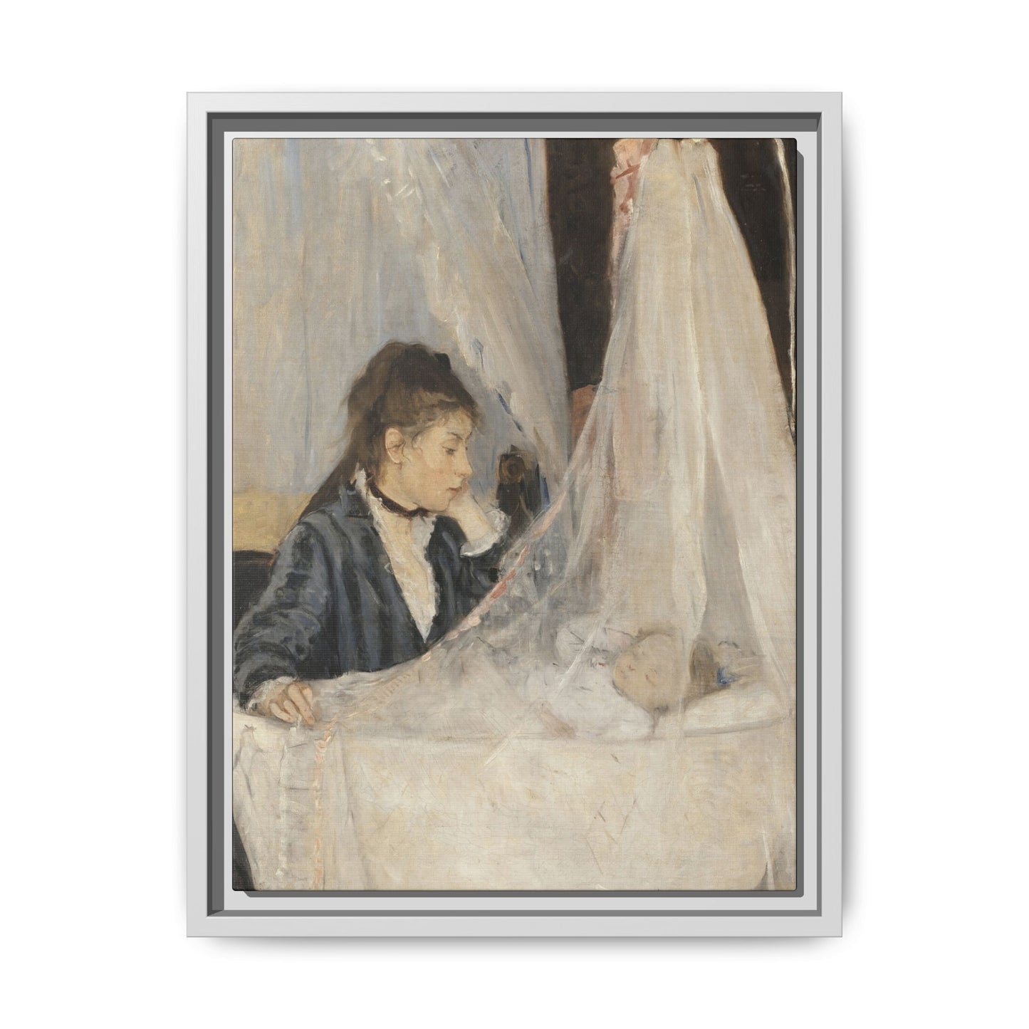 Morisot, Berthe - The Cradle (1872) - Matte Canvas, Framed