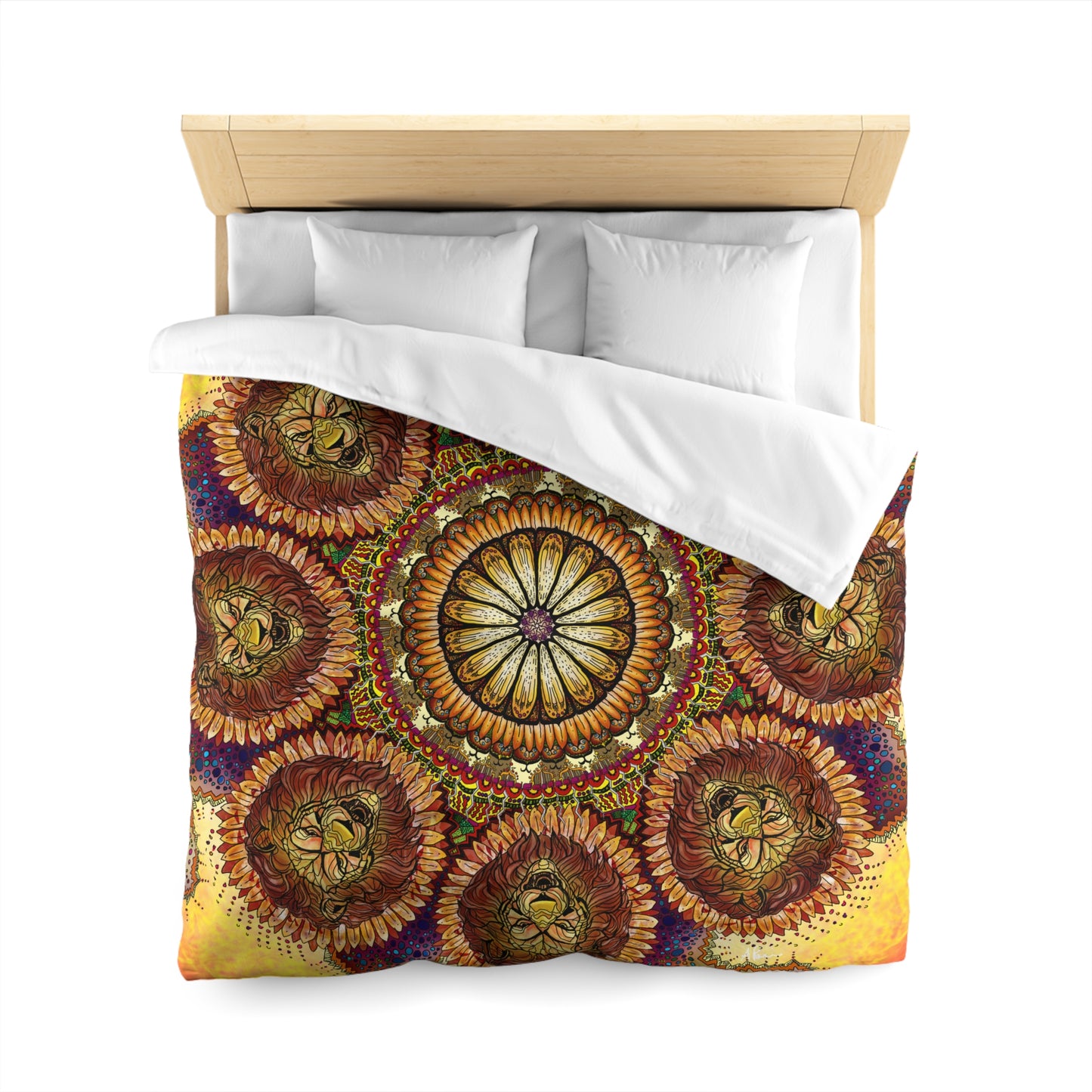 Lion Summer Mandala - Microfiber Duvet Cover