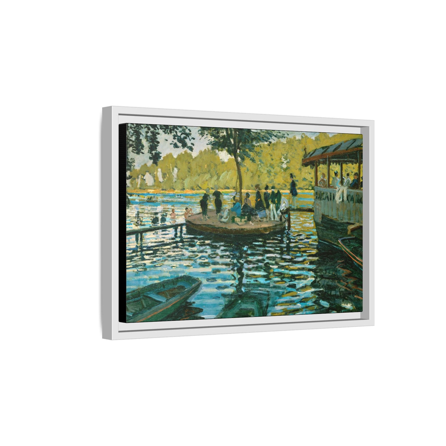 Monet, Claude - La Grenouillere (1869) - Matte Canvas, Framed