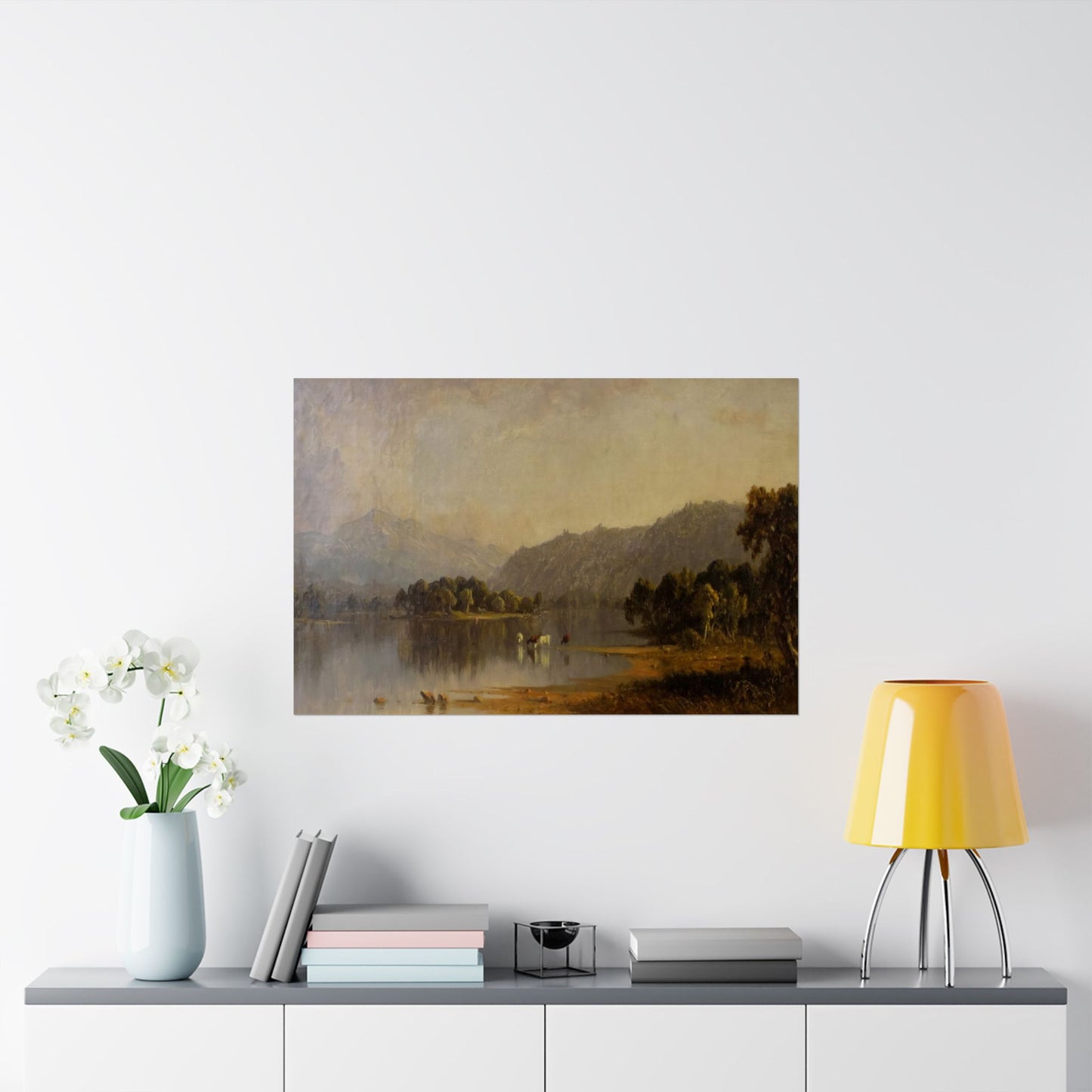 Gifford, Sanford Robinson - Mount Washington from the Saco  (1858) - Satin Posters
