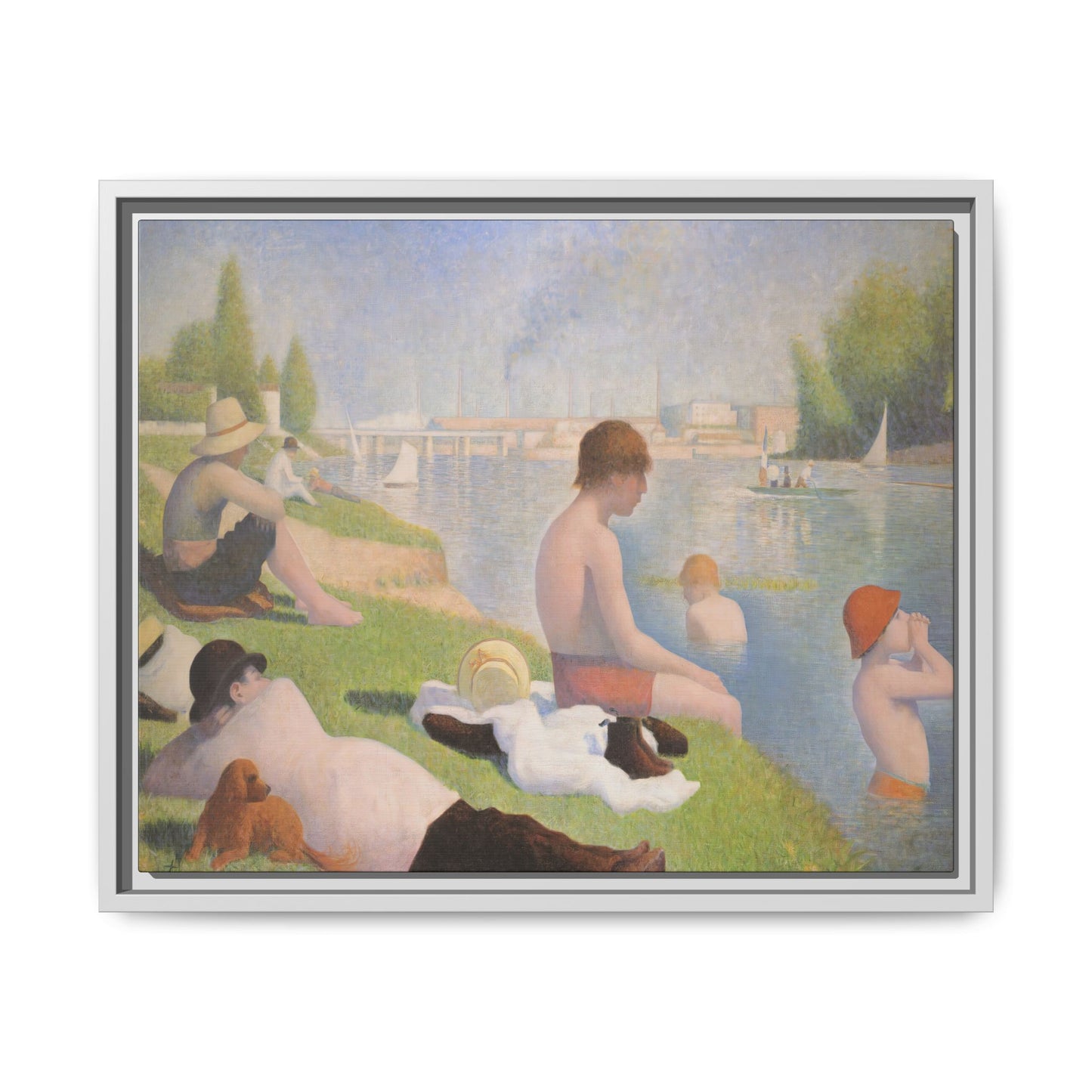 Seurat, Georges - Bathers at Asnières (1884) - Matte Canvas, Framed